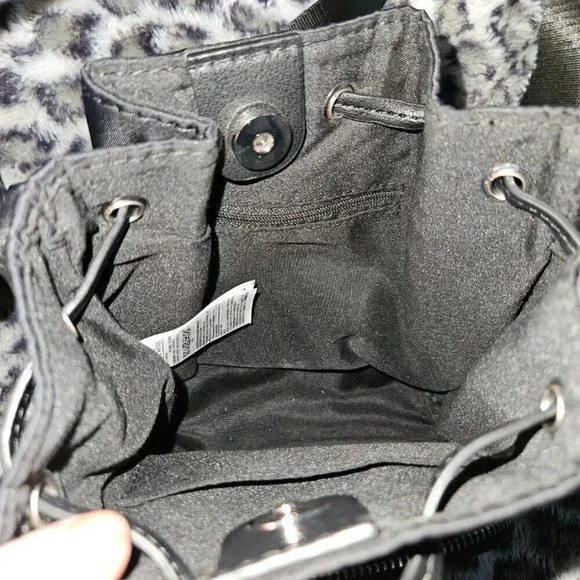 GAP | Black Nylon Vegan Leather Drawstring Mini Bucket  Bag - NWOT - Picture 10 of 12
